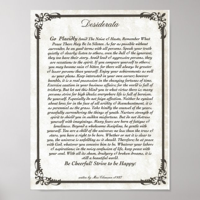 DESIDERATA Poster (Front)