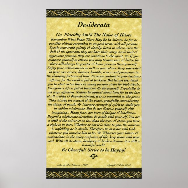 DESIDERATA Poster (Front)