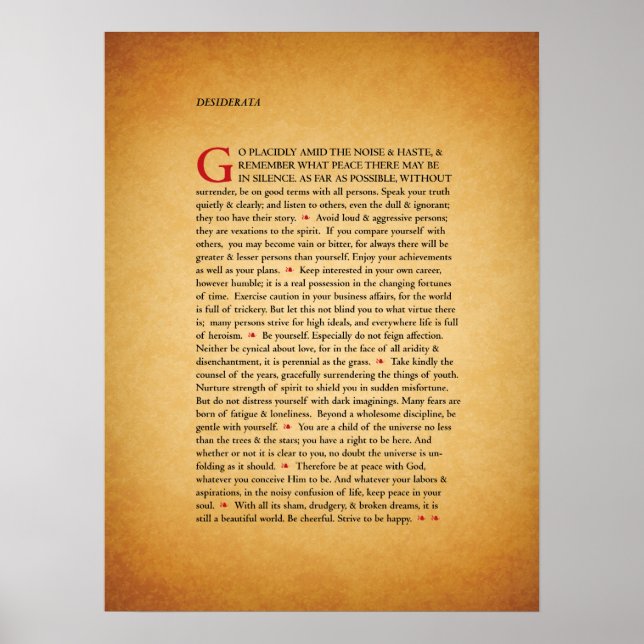 Desiderata Poster (Front)
