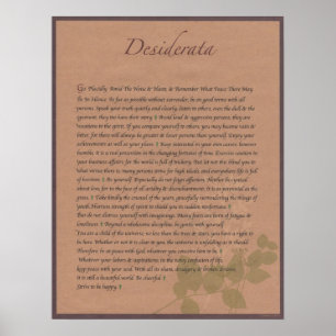 DESIDERATA POSTER