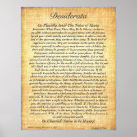 DESIDERATA Poster by Max Ehrmann=16x20 Fossil
