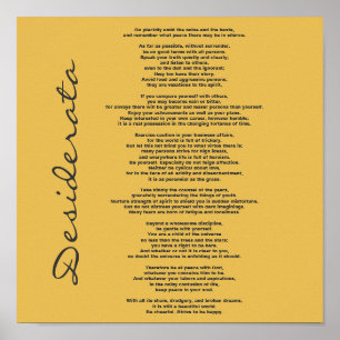 Desiderata Poster - Change Background Colour