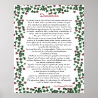 Desiderata Poster Ivy Hearts
