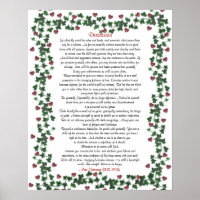 Desiderata Poster Ivy Hearts