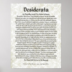 DESIDERATA Poster Max Ehrmann-Mediaeval