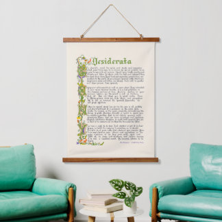 Desiderata Prose by M. Ehrmann Hanging Tapestry