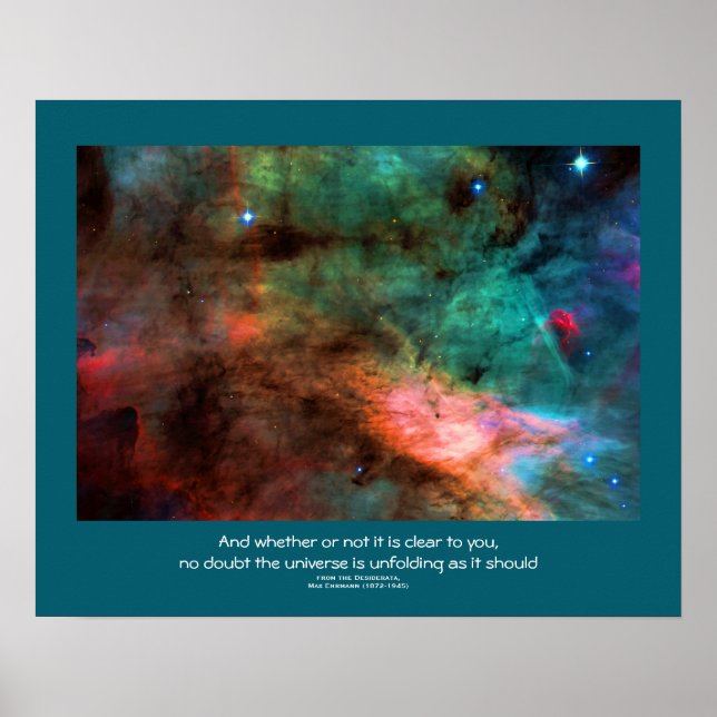 Desiderata quote - Centre of The Swan Nebula Poster (Front)