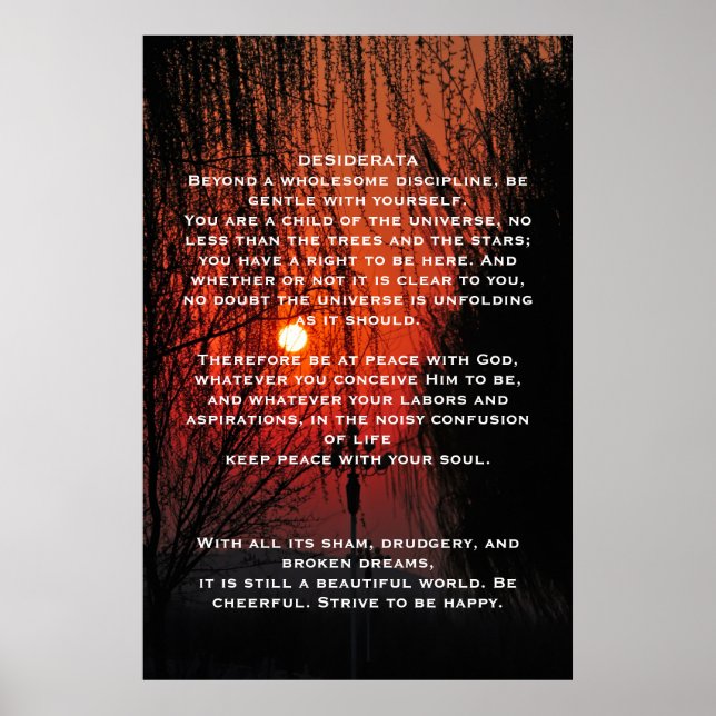 DESIDERATA Red walkway Posters (Front)