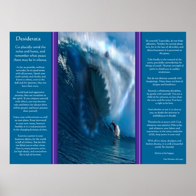 Desiderata Shark Face Posters (Front)