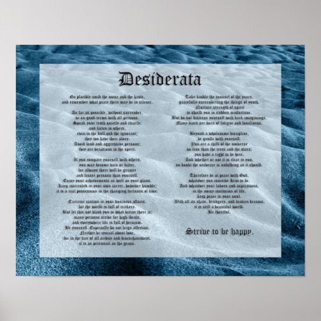 Desiderata - Shifting Sands Poster (Front)