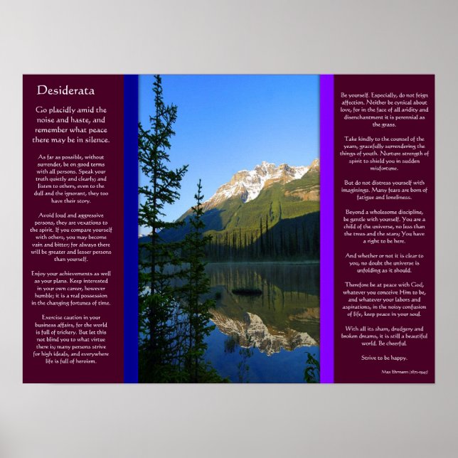 DESIDERATA Snow Peak Mountain Posters (Front)