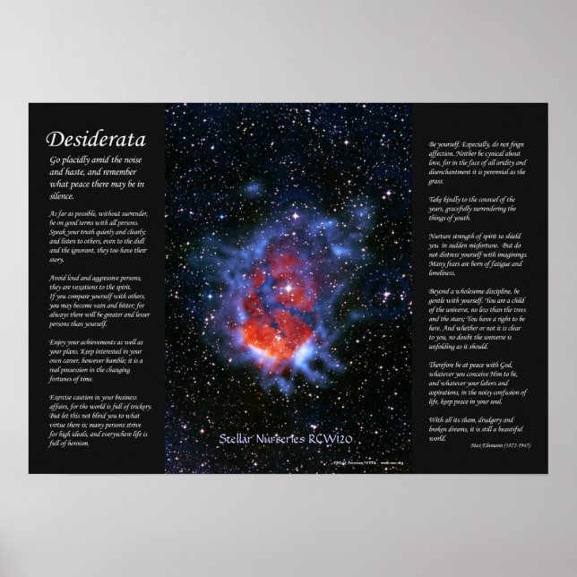 Desiderata - Stellar Nurseries RCW120 Poster (Front)