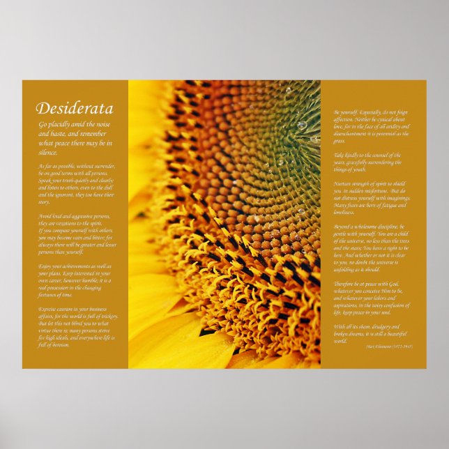 Desiderata - Sunflower Seeds Poster (Front)