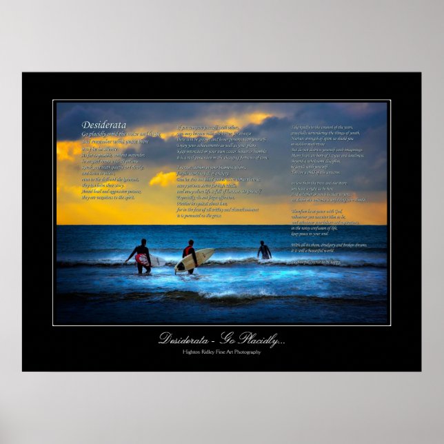 Desiderata -Surfing At Sundown gallery style Poster (Front)