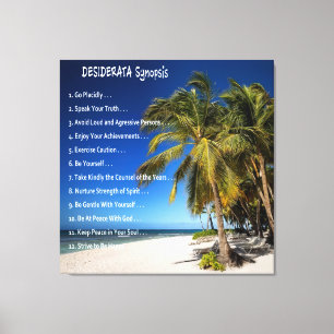 DESIDERATA Synopsis - Lounging Under the Palms Canvas Print