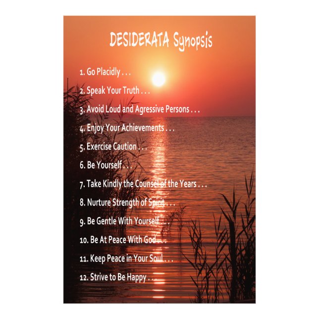 DESIDERATA Synopsis - Waters Edge Photo Print (Front)