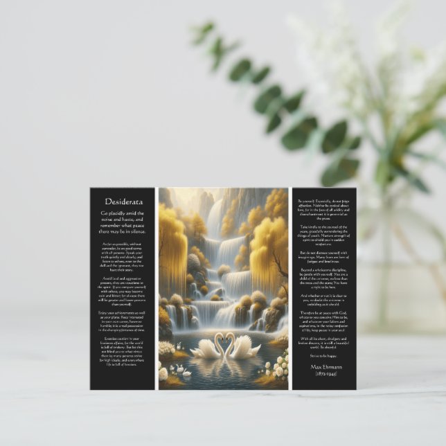 Desiderata Valley's Heart, Swan's Embrace Postcard (Standing Front)