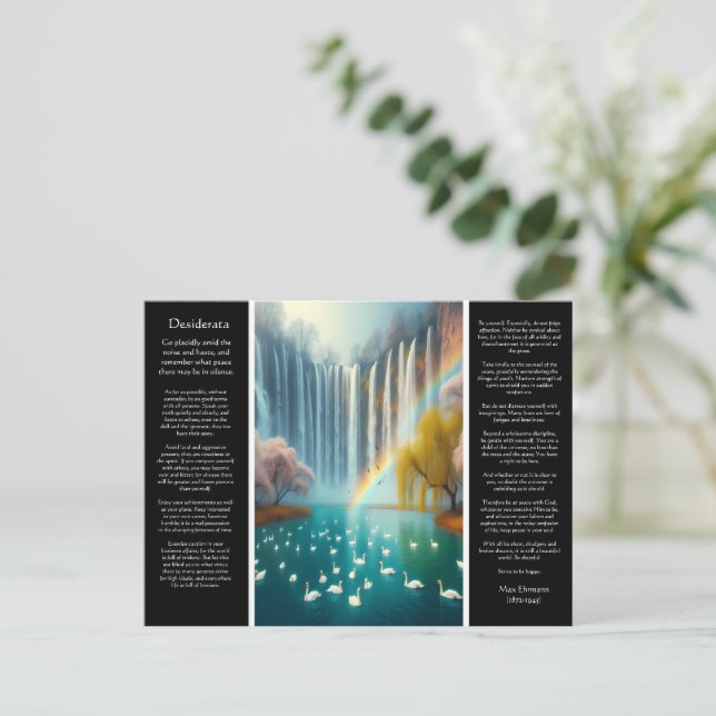 Desiderata Waterfall:  Falling Love's Bliss Postcard (Standing Front)