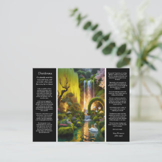 Desiderata Waterfall Garden's Glow Swan's Serenity Postcard