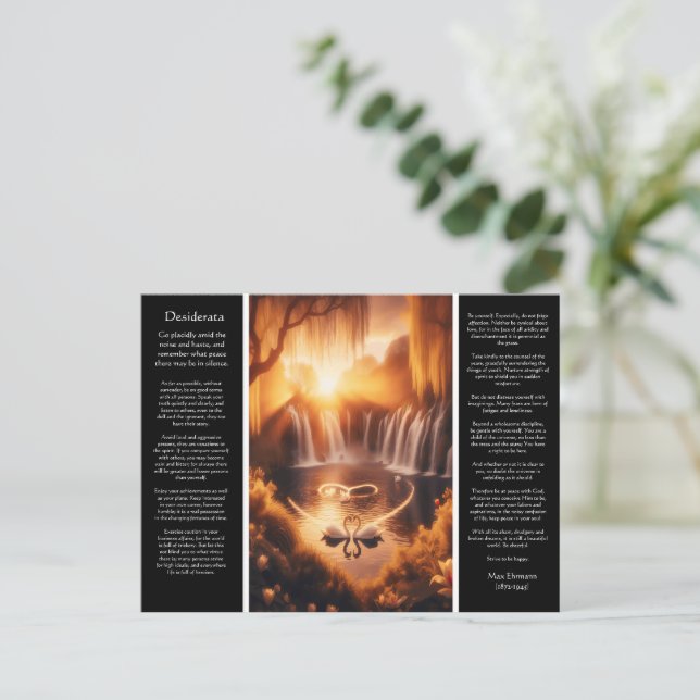 Desiderata Waterfall: Golden Romance Falls Postcard (Standing Front)