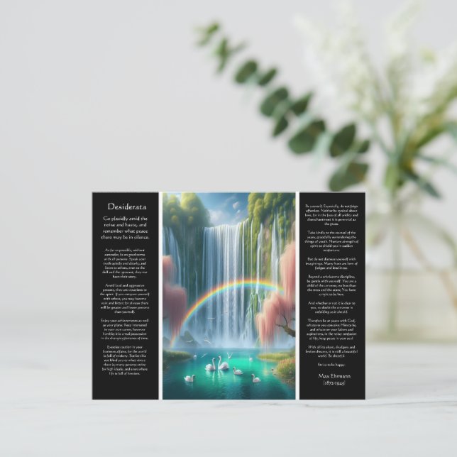 Desiderata Waterfall: Love's Reflection in Rainbow Postcard (Standing Front)