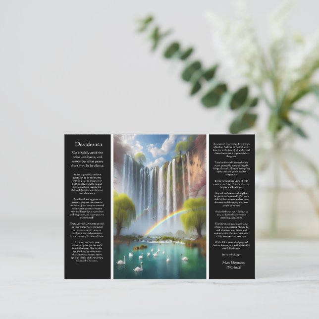Desiderata Waterfall Rainbow's Gleam, Falling Love Postcard (Standing Front)