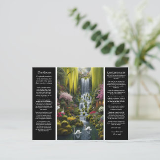 Desiderata Waterfall Spring's Vibrant Swan's Calm Postcard