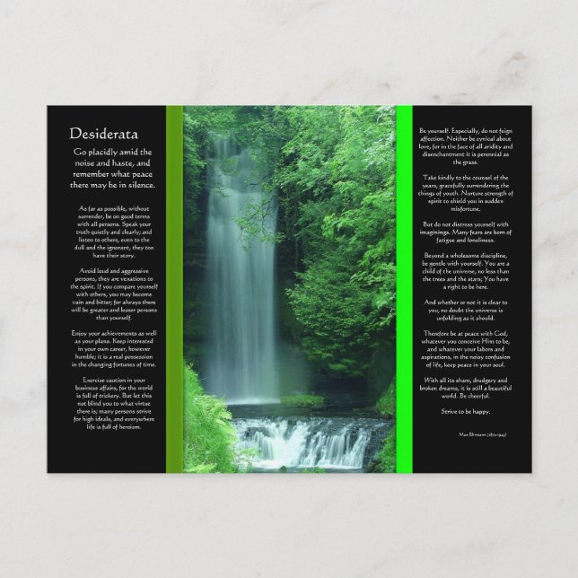 DESIDERATA Waterfalls Postcard (Front)