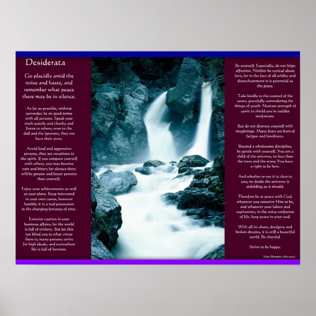 DESIDERATA Waterfalls Posters 11 (Front)