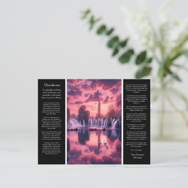 Desiderata Whispers of Sunset, Mirrored Dreams Postcard (Standing Front)