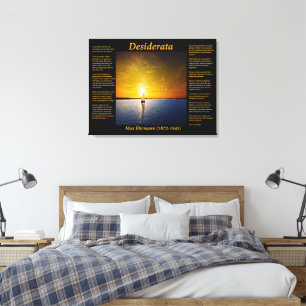  Desiderata with Sailboat at Sunset Canvas Print