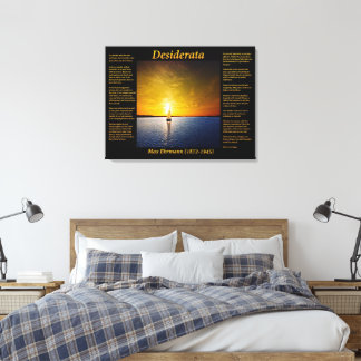 Desiderata with Sailboat at Sunset Canvas Print
