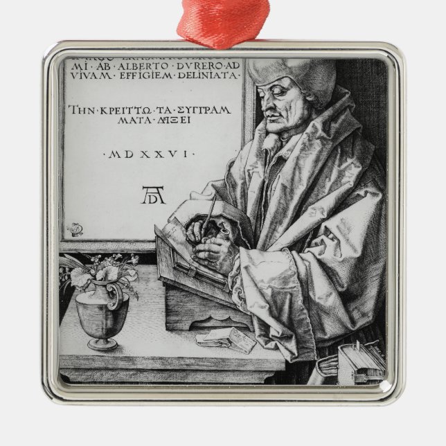 Desiderius Erasmus  of Rotterdam, 1526 Metal Tree Decoration (Front)