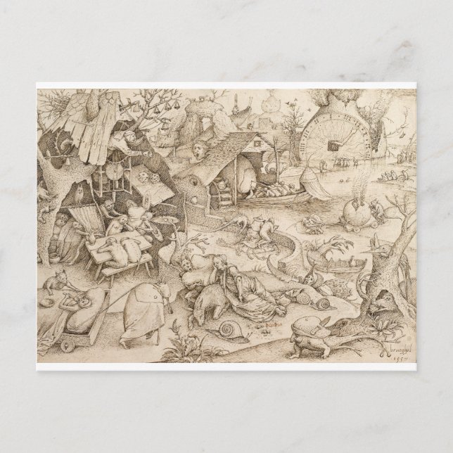 Desidia (Sloth) by Pieter Bruegel the Elder Postcard (Front)