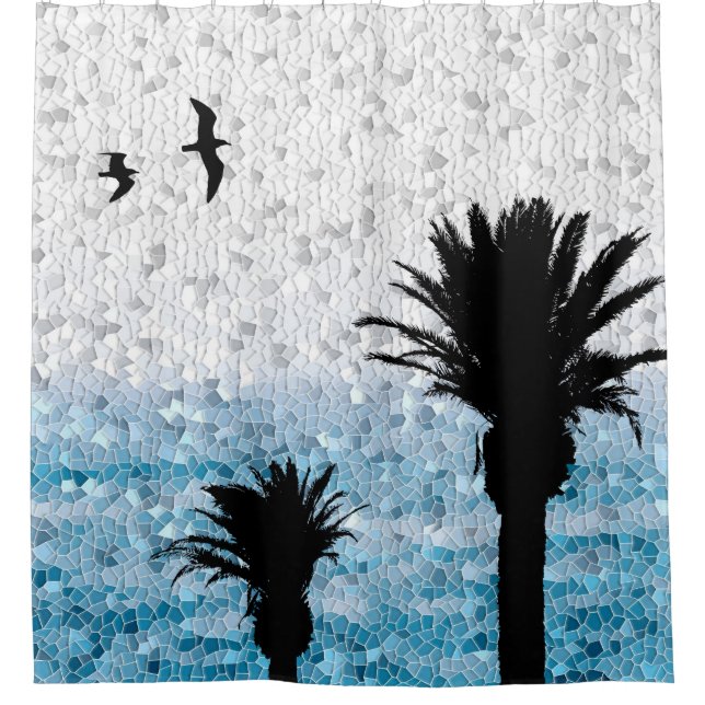 Design 25 Palm Tree Shower Curtain (Front)