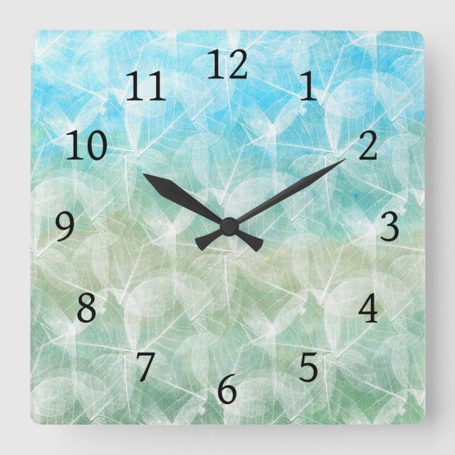 Design 45 blue green square wall clock (Front)