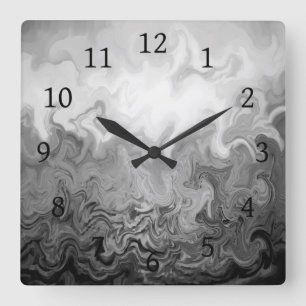 Design 83 grey abstract square wall clock