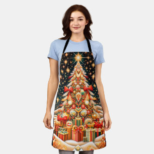 Design A Bright Merry Christmas Tree Cooks Apron