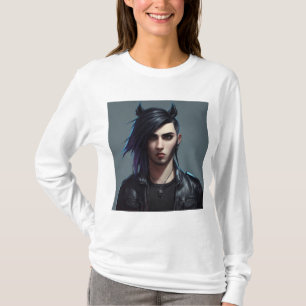 Design a death metal-inspired demon, with horns, T-Shirt