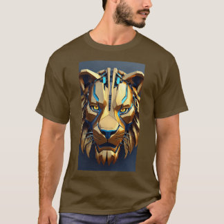 Design a geometric lion t-shirt with a 3D illusion