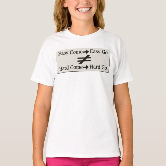 Design About Easy Work And Hard Work Relationship  T-Shirt (Front)