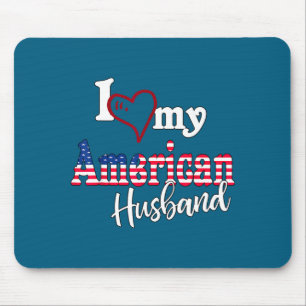 Design American Husband Artistic American Flag Mouse Pad