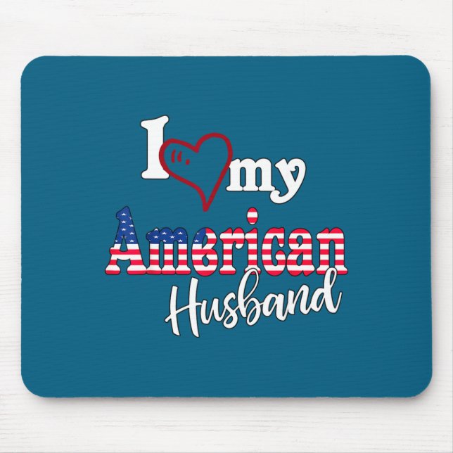 Design American Husband Artistic American Flag Mouse Pad (Front)