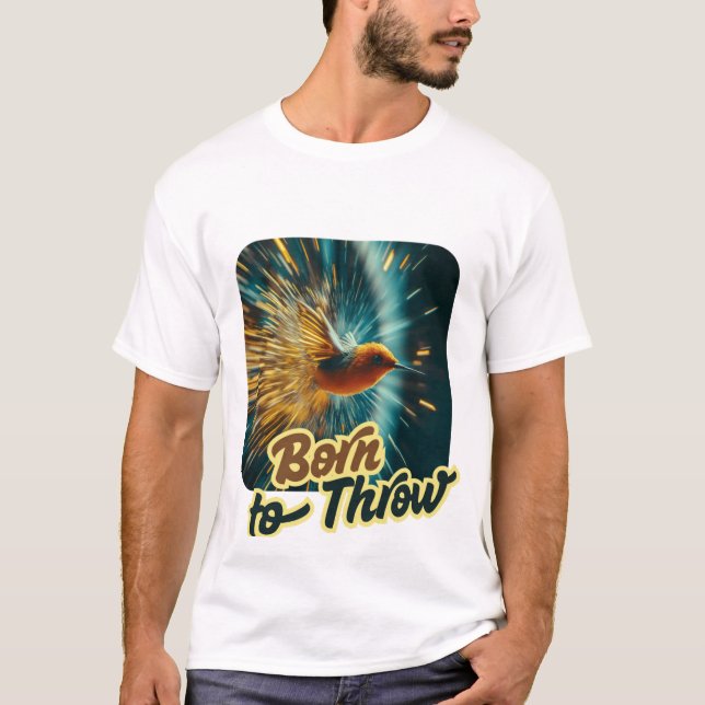 Design Born to Throw stylized dart bird T-Shirt (Front)