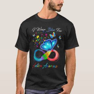Design Butterfly Autism Awareness I Wear Blue T-Shirt