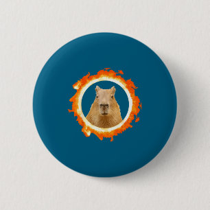 Design Capybara Eclipse Meme Solar Animal 6 Cm Round Badge