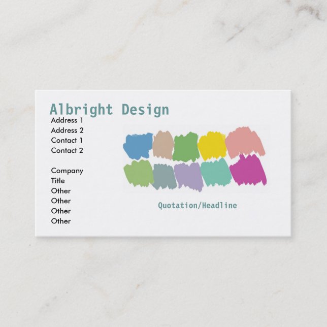 Design colour paintbrush swatches Business Card (Front)