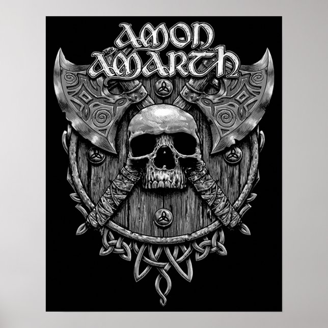 Design Cool of Amon Amarth Band Rock Grey Skull' Poster (Front)