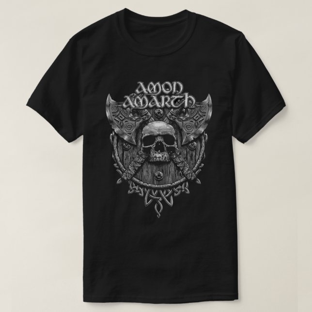 Design Cool of Amon Amarth Band Rock Grey Skull' T-Shirt (Design Front)