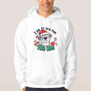 Design Crazy Dog Mens I Do It for The Hos Santa C Hoodie